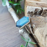 Labradorite Ring, Long Hexagon