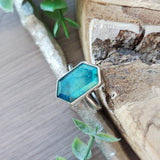 Labradorite Ring, Long Hexagon