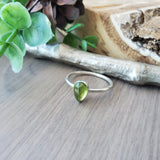 Peridot Ring, Tear Drop, Faceted