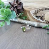 Peridot Ring, Tear Drop, Faceted