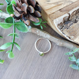 Peridot Ring, Tear Drop, Faceted
