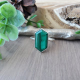 Malachite Ring, Long Hexagon