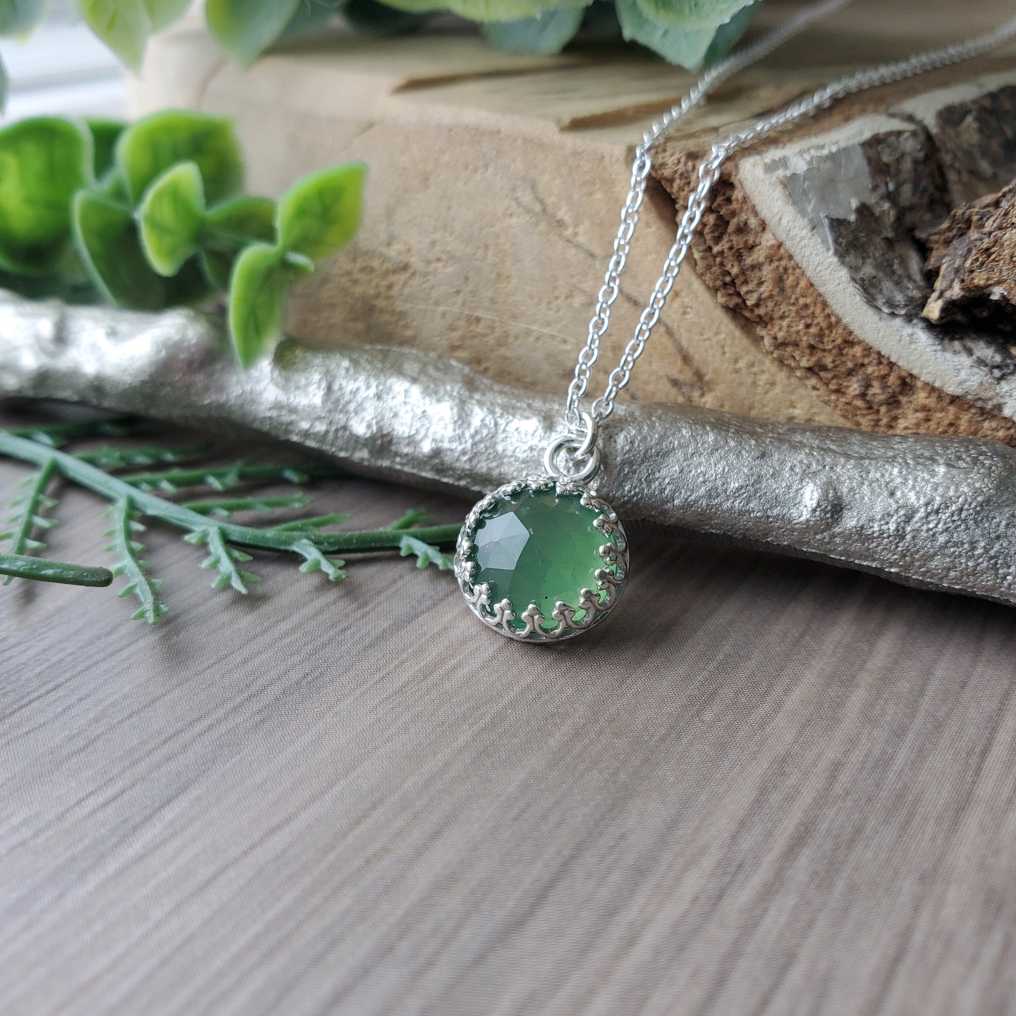 Serpentine Necklace, Round, Crown – Silver Moose Arts