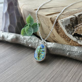 Sterling Opal Necklace, Tear Drop