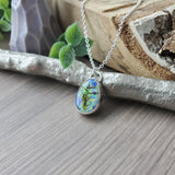 Sterling Opal Necklace, Tear Drop