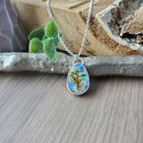 Sterling Opal Necklace, Tear Drop