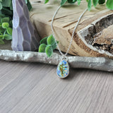 Sterling Opal Necklace, Tear Drop