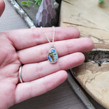 Sterling Opal Necklace, Tear Drop