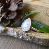Moonstone Ring, Tear Drop, Faceted
