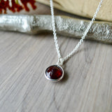Garnet Necklace, Smooth Round