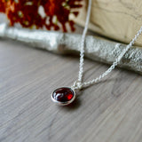 Garnet Necklace, Smooth Round