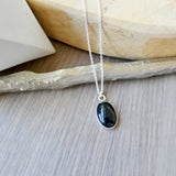 Onyx Necklace, Smooth Oval