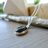 Onyx Necklace, Smooth Oval