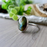 Labradorite Ring, Smooth Oval, Large