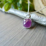 Ruby Necklace, Faceted Square