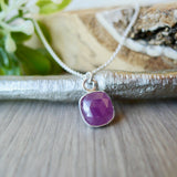 Ruby Necklace, Faceted Square