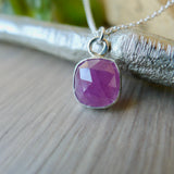 Ruby Necklace, Faceted Square