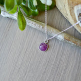 Ruby Necklace, Faceted Square