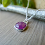 Ruby Necklace, Faceted Square