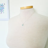 Aquamarine Necklace, Faceted Rectangle