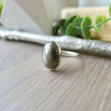 Pyrite Ring, Smooth Oval, Large
