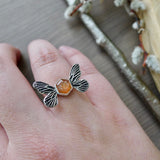 Butterfly Ring, Sunstone, Hexagon