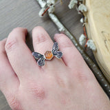 Butterfly Ring, Sunstone, Hexagon