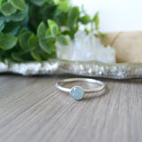 Aquamarine Ring, Faceted Round, 5mm