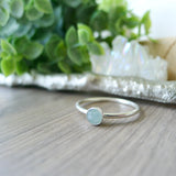 Aquamarine Ring, Faceted Round, 5mm