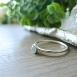 Aquamarine Ring, Faceted Round, 5mm