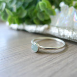 Aquamarine Ring, Faceted Round, 5mm