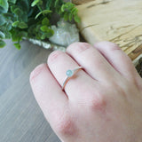 Aquamarine Ring, Faceted Round, 5mm