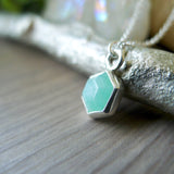 Amazonite Necklace, Faceted Hexagon