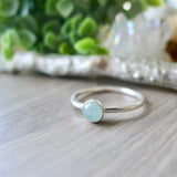 Aquamarine Ring, Smooth Round, 5mm