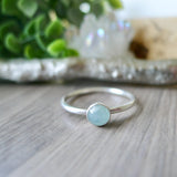 Aquamarine Ring, Smooth Round, 5mm