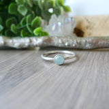Aquamarine Ring, Smooth Round, 5mm