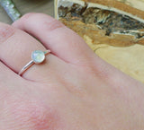 Moonstone Ring, Faceted, Round, 6mm