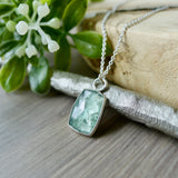 Moss Kyanite Necklace, Mint, Rectangle