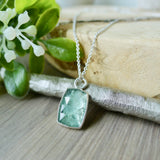 Moss Kyanite Necklace, Mint, Rectangle