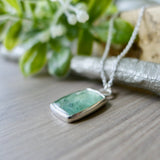 Moss Kyanite Necklace, Mint, Rectangle