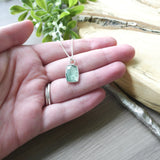 Moss Kyanite Necklace, Mint, Rectangle