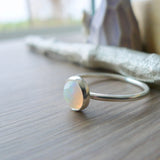 Opal Ring, Faceted, Round, Large