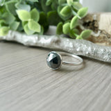 Hematite Ring, Faceted, Round