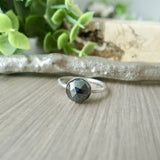 Hematite Ring, Faceted, Round