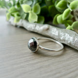 Hematite Ring, Faceted, Round