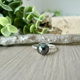 Hematite Ring, Faceted, Round