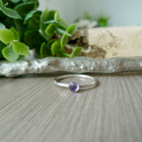 Amethyst Ring, Faceted Round, 4mm