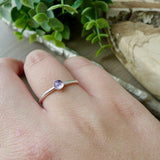 Amethyst Ring, Faceted Round, 4mm