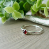 Garnet Ring, Faceted, Round