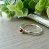 Garnet Ring, Faceted, Round